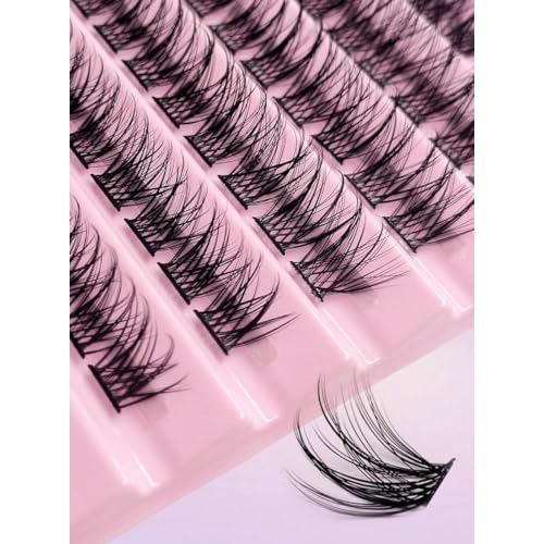 120 Lash Clusters, Individual Cluster Lashes, 8-16mm Wispy, Thin Band, Natural False Eyelashes, Style "Enchanted"