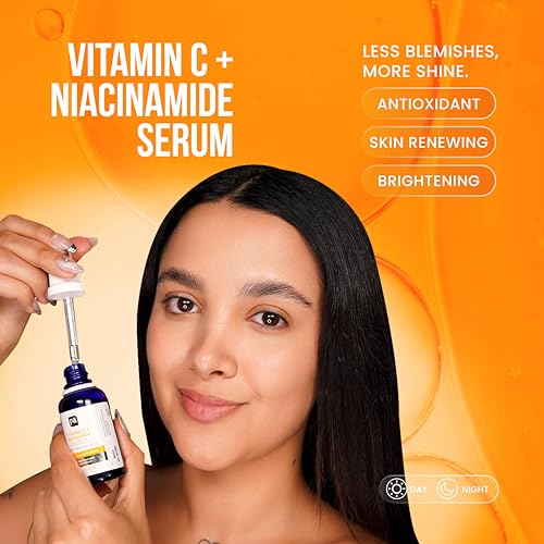 Pili Vitamin C Serum with Niacinamide & Organic Silicon ? Brightening, Hydrating & Anti-Aging Face Serum for All Skin Types, Including Oily & Acne-Prone Skin ? 1 fl oz