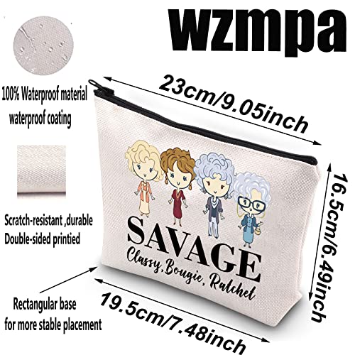 G2TUP Girl Power Gift Women Empowerment Gift Feminist Gift She Is Strong Fierce Brave Full Of Fire Cosmetic Bag and Travel Make Up Pouch With Zipper (Strong Fierce Brave White Bag)
