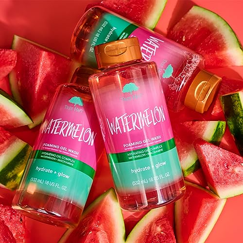 Tree Hut Watermelon Shave Oil 7.7oz & Foaming Wash 18oz Skin Care Bundle