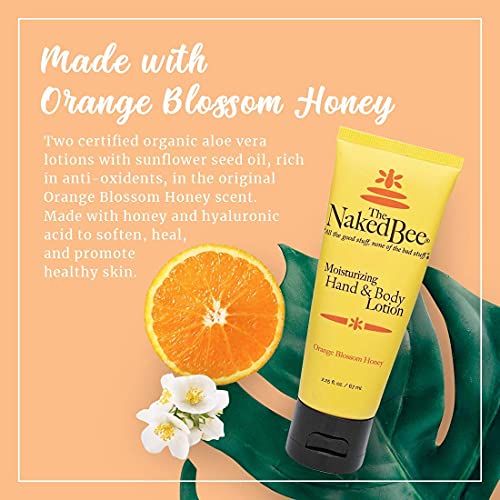 The Naked Bee Orange Blossom Honey Hand and Body Lotion, 2.25 Oz - 2 Pack + Hand & Body Lotion, 8 oz - 2 Pack