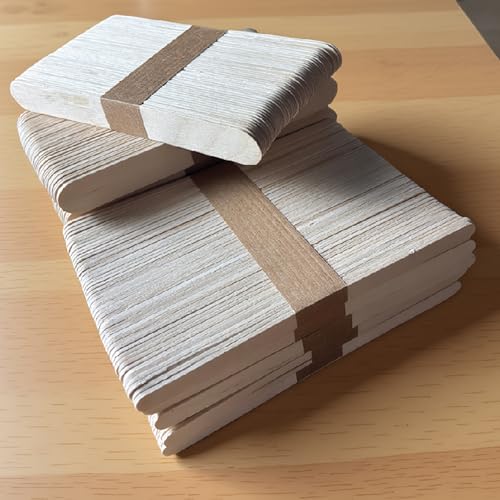 500PCS Professional Wax Sticks, Wooden Hair Removal Applicators, Natural, 5.9 Inch, 2 Sizes for Body and Precise Areas