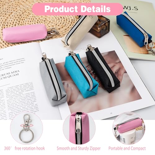 6 Pcs Lip Balm Sleeve Pouch Portable Lipstick Holder Bag Clip-on Makeup Travel Accessories Great Stuffers Gift for Women