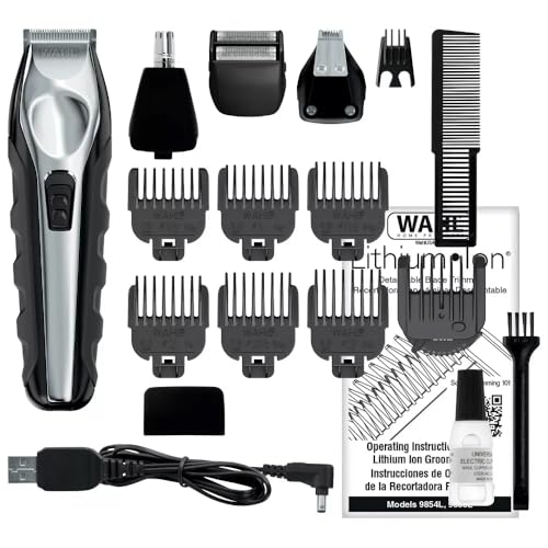 Wahl Lithium Ion Multi-Groomer Chrome, Black, 14.4 Ounce