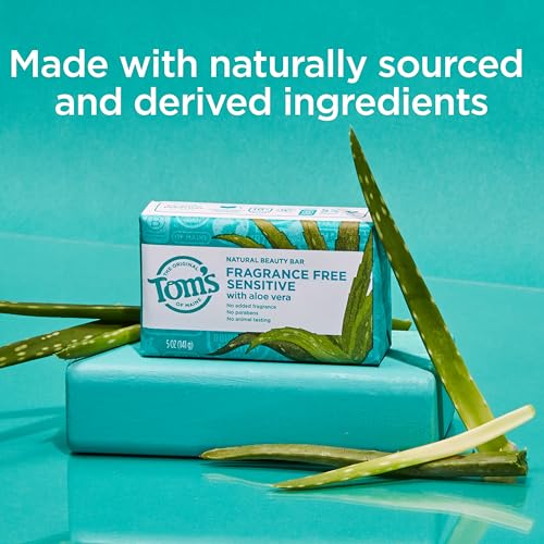 Tom¡¯s of Maine Natural Beauty Bar Soap For Women and Men, Fragrance Free, Sensitive Skin, 5 oz Bar (Pack of 6)