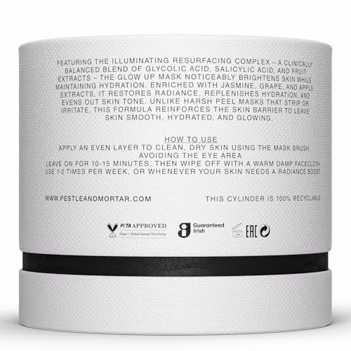 Pestle & Mortar Glow Up Mask,A resurfacing acid and enzyme mask for instantly smoother, brighter skin 1.76 oz