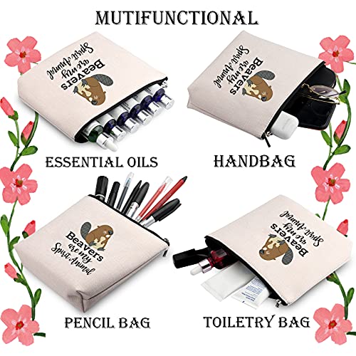WCGXKO Beaver Lover Gift Beavers Are My Spirit Animal Zipper Pouch Makeup Bag (Spirit Animal Beavers)