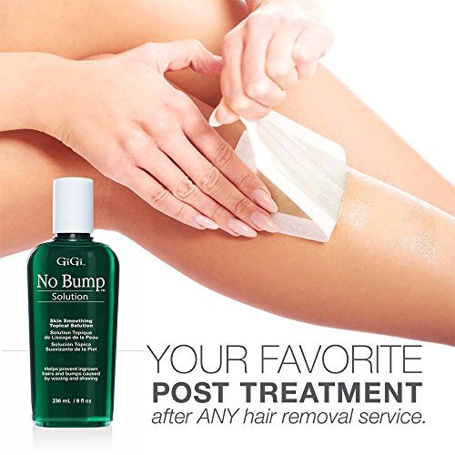 GIGI No Bump Solution - Ingrown Hair Treatment & Skin Smoothing for After Shave Waxing, Prevents Razor Bumps & Post-Waxing Irritation, 8 fl oz