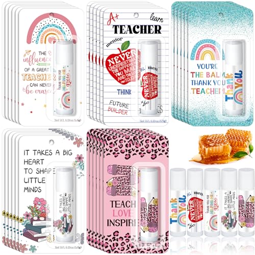 15 Pack Teacher Employee Appreciation Gift Bulk Lip Balm Employee Staff Appreciation Teacher Staff Team Thank You Gift Bulk Honey Flavor Balm Inspirational Party Favors for Women Men (Classic)