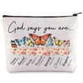 WZMPA Butterfly Cosmetic Bag Butterfly Lovers Gift God Says You Are Butterfly Makeup Zipper Pouch Bag (God Says Butterfly)