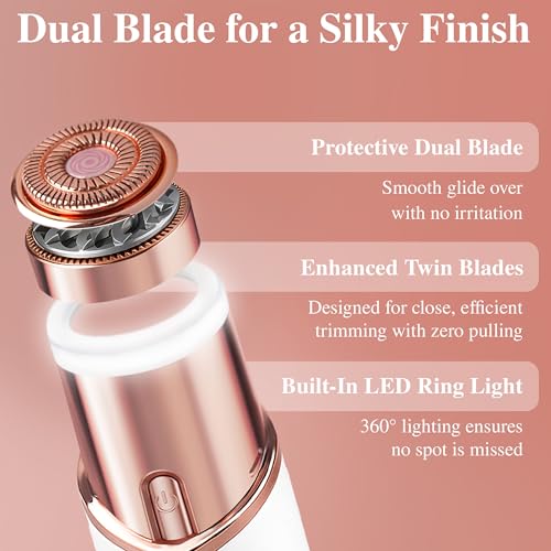 Facial Hair Removal for Women | Upper Lip Mustache Remover Device Face Shaver Woman Chin Peach Fuzz Electric Trimmer Dermaplane Female Razor Ladies Tweezers Lady Epilator Girls Gen3 by VISOFO