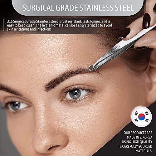 [Made in Korea] Hand-Made Nose Hair Trimmer for Men - Nasal Clippers, Nose Hair Clippers, 304 Surgical-Grade Stainless Steel, Eyebrow Trimmer, Third-Generation Craftmanship (Blue)