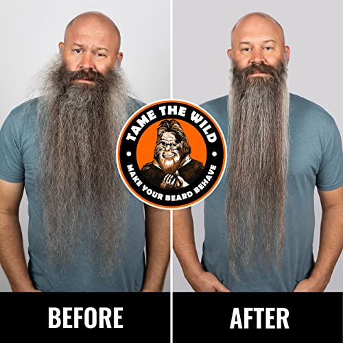 Beard Straightener for Men Kit - Includes Portable Heated Beard Brush, Beard Soap, Pearwood Comb, & Storage Case
