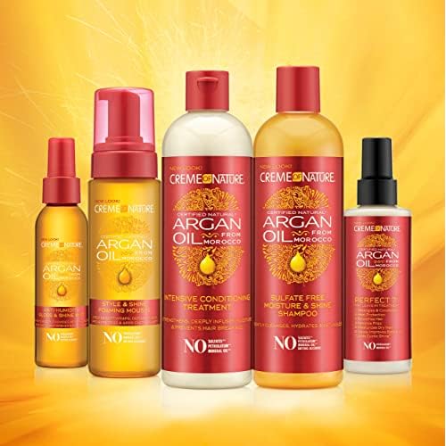 Creme of Nature Argan Oil Anti Humidity Gloss & Shine Mist With Heat Protection, Smooth & Shine Hair Polisher With Anti Frizz Control, 4 Fl Oz Each