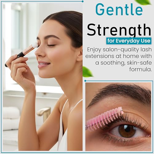 Eyelash Extension Shampoo | Eyelash Extension Cleanser with Brush and 12 Spoolies | Safe and Gentle Wash for Extensions and Natural Lashes | 1.7 fl oz 50ml Lash Shampoo