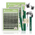 KEYYOU LASH Extension Kit 144Pcs Angel Lash Clusters Kit Thick Eyelash Extension Kit with Glue and Seal,Tweezers,Remover for DIY lash extension kit at Home£¨Kit-Angel A05-D-8-18MIX£©