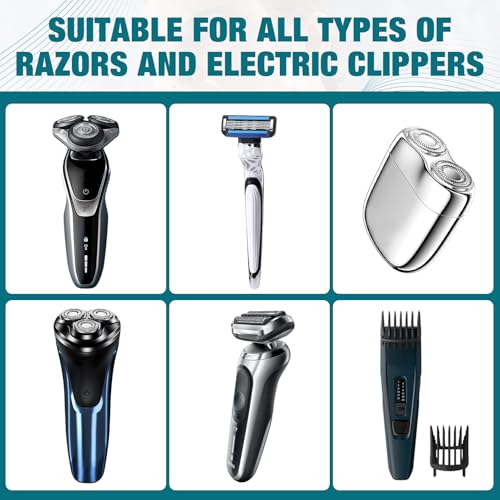 Shaver Cleaning Solution, Electric Shaver Oil, Shaver Cleaner with Brush, Deeply cleans and Lubricates, Extend the Lifespan of Your Shaver, for Clippers, Trimmers, and Beauty Devices