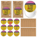Pinkunn 40 Sets Teacher Appreciation Mirrors Best Teacher Ever Inspirational Pocket Mirror with Cards Party Supplies Employee Thank You Gifts for Staff School Supplies (Pencil)