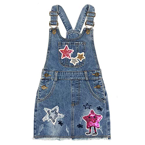 Peacolate 4-11T Little&Big Girls Jumper Dress Casual Strap Denim Overalls