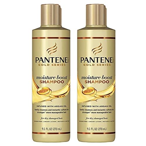 Pantene Gold Series Shampoo Moisture Boost 9.1 Ounce (Pack of 2)