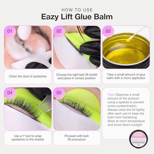 Curacoro Eazy Lash Lift Glue Balm 10g, Nourishing Lash Lift Adhesive for Eyelash Curling & Lamination | Hydrating, Long-Lasting Lash Lift Balm