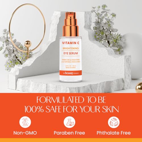 Vitamin C Under Eye Serum - Anti-Aging, Reduces Puffiness, Dark Circles & Wrinkles, Hydrating - Dermatologist Tested, Korean Skin Care - 1 oz / 30 ml