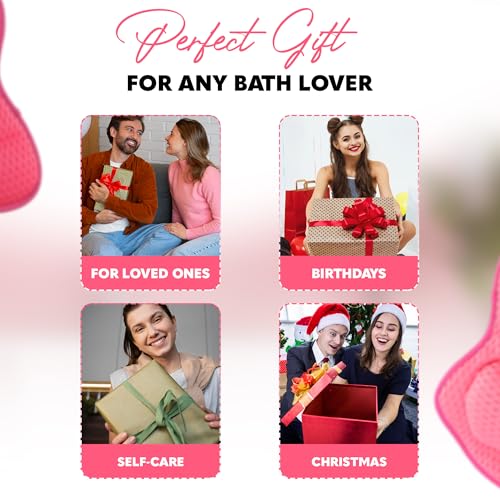 Bath Pillow for Tube - Relaxing Bath Pillows for Head and Neck, Relaxation Gifts for Women, Bathtub Pillow with Suction Cups, Spa Day Essentials, Bath Tub Accessories