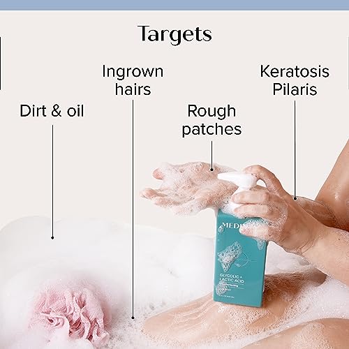 MEDIX Anti Aging Skin Care 3PC Set | Exfoliating AHA Glycolic Acid Foaming Face & Body Wash + Vitamin C Body Cream + 10% AHA Exfoliating Serum For KP Bumps, 3pc Skincare Set