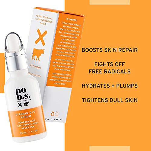 No Bad Stuff - Fresh + Smooth Duo - Vitamin C + E Serum & Retinol Night Cream, Boosts, Hydrates, and Reduces Wrinkles & Dark Spots (1 fl oz each)
