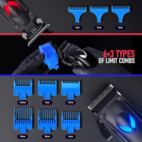 SUPRENT Hair Clippers for Men Professional ? 7500 RPM Cordless Hair Cutting Kit, Electric Clippers and Trimmer Combo Set, Rechargeable Haircut Kit for Barber & Home Use£¨Silver£©