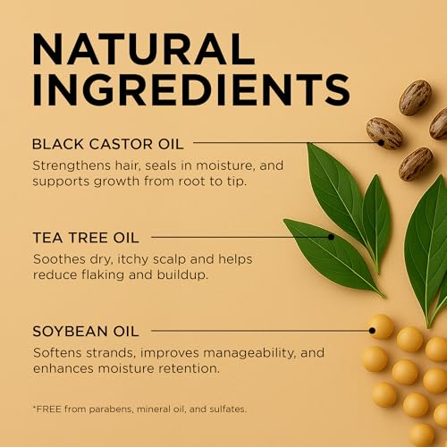 African Pride Black Castor Miracle Hair & Scalp Sealing Oil ? Hair Oil with Black Castor, Tea Tree & Soybean Oil for Moisture Lock, Scalp Relief & Growth Support | 6oz