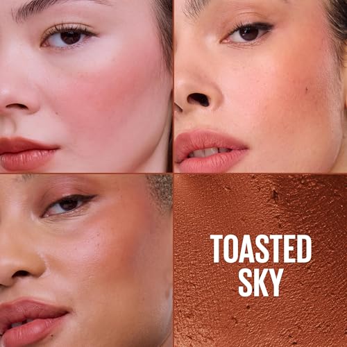 Maybelline Cloudtopia Blush for Cheeks and Lip Mousse, Ultra-Vivid, Pigmented Formula for Up to 14HR of Blush and Lip Makeup Color, Toasted Sky, 1 Count