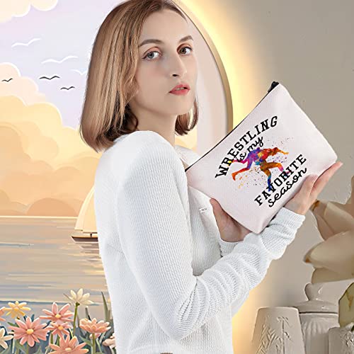 LEVLO Wrestling Sport Cosmetic Make Up Bag - Multicolor Zipper Pouch - Travel Cosmetic Case - Women-Travelers