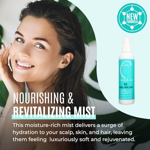 Malibu C Hard Water Wellness Hair Remedy (3 Packets) + B5 Scalp Revitalizer Mist (8 oz) - Remove Impurities & Restore Moisture - Protects and Soothes Sensitive Scalp with Vitamin C & Allatonin