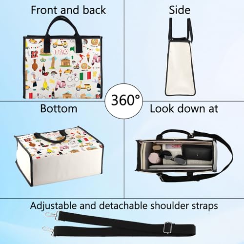 LEVLO Italy Travel Pouch Bag Rome Souvenir Gift Pisa Tower Colosseum Venice Carnival Zipper Pouch Bag Italy Trip Gift (Italy LT)