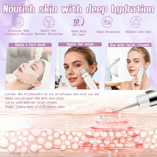 Multifunctional Facial Spatula Pore Cleaner Tool for Deep Cleansing£¬Serum Infusion£¬ Skin Lifting£¬Pore Cleansing with Timer Function for Facial Skincare Gift Remov
