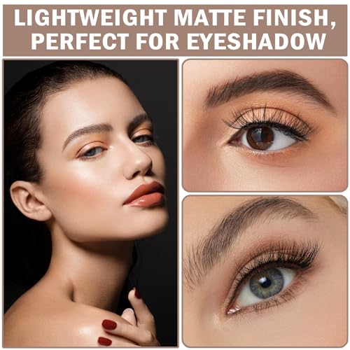9 Colors Matte Naked Eyeshadow Palette Natural Nude Smoky Brown Taupe Eyeshadow Palette Ultra-Blendable Highly Pigmented Eye Shadow Makeup Palette with Brush-03 Cement Color