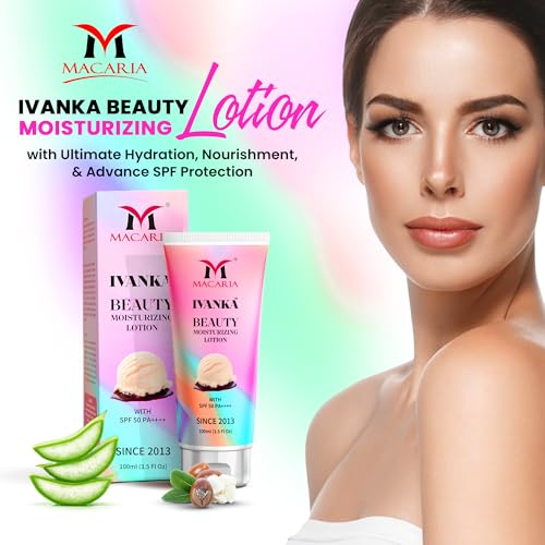 Ivanka Beauty Moisturizing Lotion for Winter Dry Skin with Vanilla Fragrance & Hyaluronic Acid - for Good Smell, All Skin Types including Sensitive & Acne Prone Skin - with SPF 50 - without Chemicals