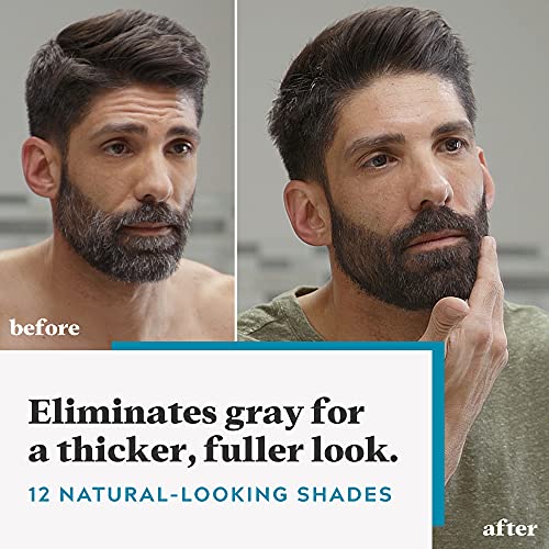 Just For Men Mustache & Beard, Beard Dye for Men with Brush, With Keratin Biotin Aloe and Coconut Oil for Healthy Facial Hair - Deep Dark Brown, M-46, Pack of 3 (Packaging May Vary)