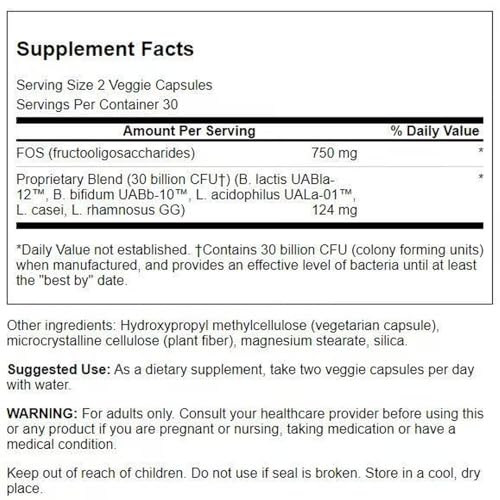 Swanson Ultra Probiotic for Seniors 30 Billion Cfu 60 Veg Capsules