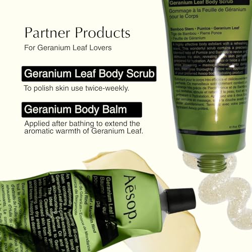 Aesop Geranium Leaf Body Cleanser | Gentle Shower Gel with Geranium, Mandarin and Bergamot Essential Oil Blend to Refresh & Balance Skin | 500 mL / 16.9 oz