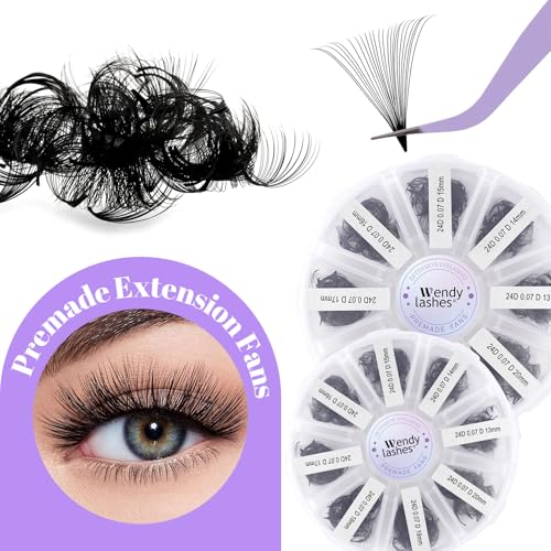 Premade Fans Eyelash Extensions Mixed Tray 500 Fans (24D-07-D-13-20)