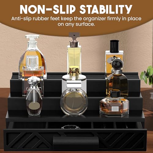 Cologne Organizer for Men - Multi Tier Drawer Organizer & Dresser Organizer Countertop - Perfume Holder | Cologne Stand For Men - Perfume Organizer for Women