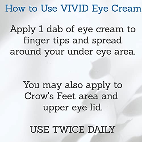 VIVID Peptide Eye Cream with Whitonyl for Dark Circles, Puffiness and Fine Lines - Brightens and Boosts Collagen for Firmness and Hydration
