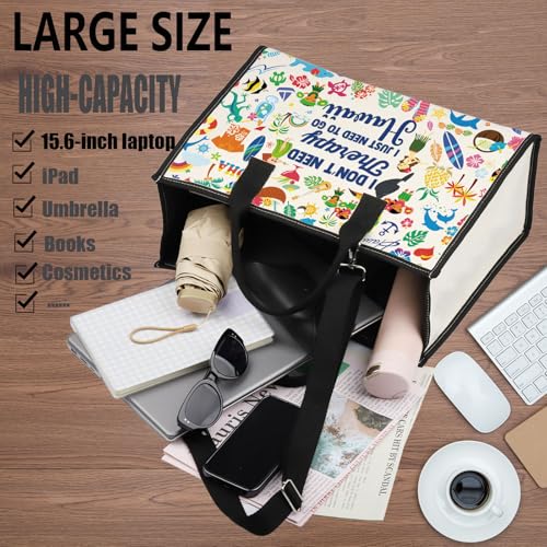 WZMPA Hawaii Vacation Travel Bag - Hawaiian Gifts I Don't Need Therapy I Just Need To Go Makeup Zipper Pouch Bag Trip Merchandise