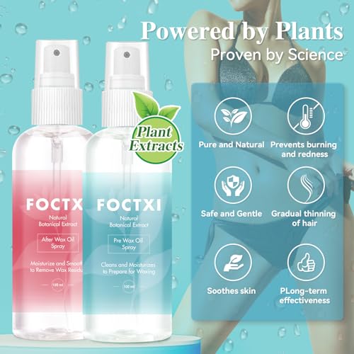 Pre Wax Cleanser and After Wax Care, Pre Cleanser-Spray and Treatment, After Oil-Reduces Redness, Removes Residue, Before And After Waxing Skin Care Kit, 3.5oz