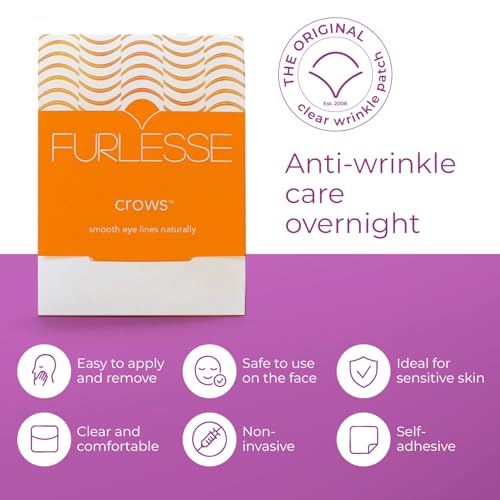 Furlesse Crows Wrinkle Patches, Overnight Eye Patches for Wrinkles and Crow¡¯s Feet Lines, Non-invasive Anti-Wrinkle Patches, Anti-aging Skincare, 60 Patches, 30-Day Use