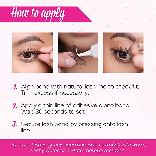 Andrea False Eyelashes Style 21 - Black, Reusable Natural Look Strip Lashes, Lightweight Fake Eyelashes, 4 Pack
