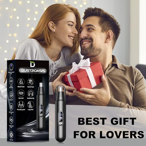 Ear and Nose Hair Trimmer for Men Women,14,000 RPM Motor with LED Display, Rechargeable Ear Hair Trimmer with Dual Edge Blades