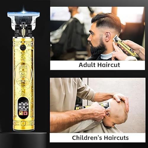Beard Trimmer for Men, Professional Hair Clipper with LCD Display, Rechargeable Electric Razor, Barber-Grade Zero Gapped T-Blade Hair Trimmer, Idea Gift for Men